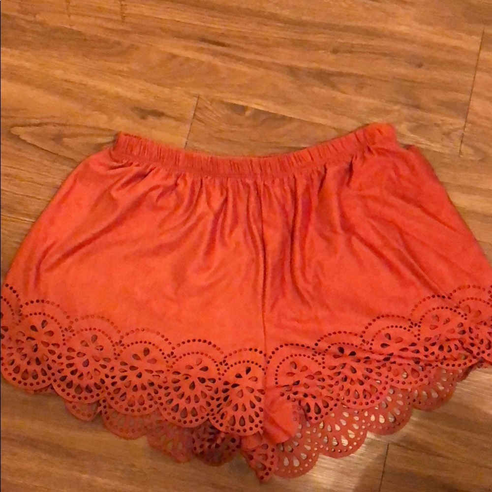 PPLA burnt orange suede shorts